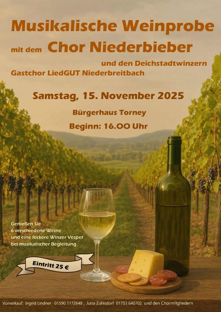 Musikalische Weinprobe von Chor Niederbieber & Deichstadtwinzer